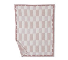 Barefoot Dreams Scalloped Checked Stroller Blanket Ballet Pink Multi BDBCC25283