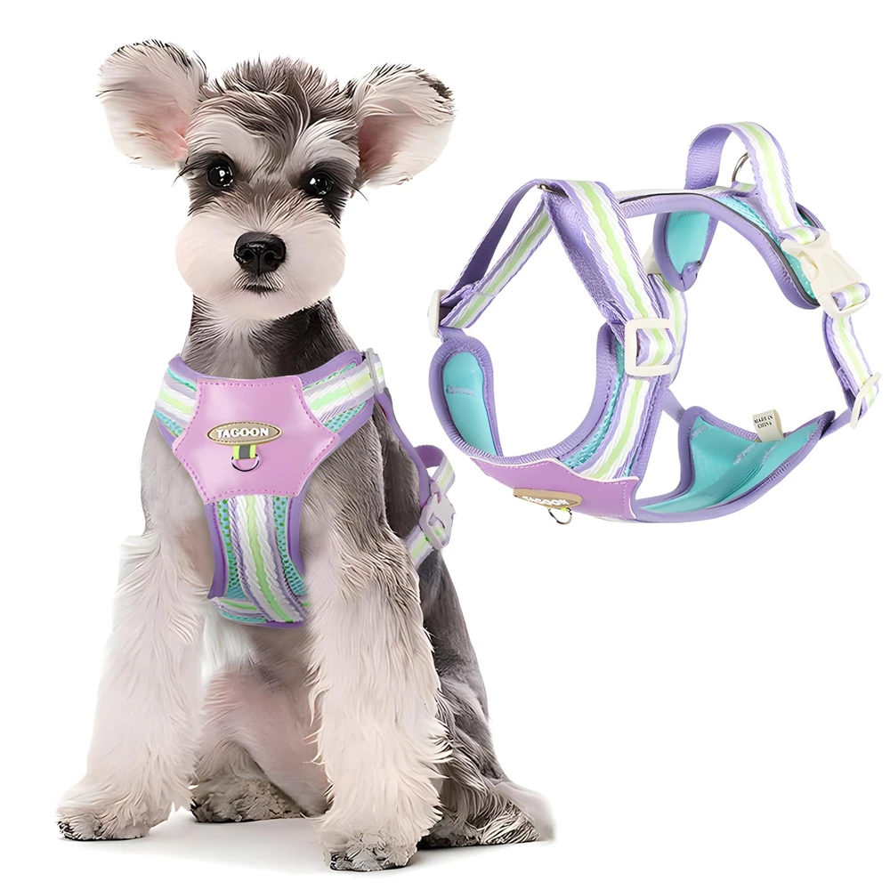 Dog Harness with Reflective Strips Breathable Mesh No Pull Vest Leash Small