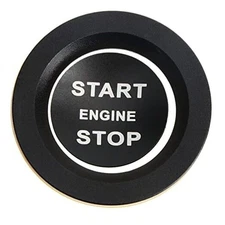 Aluminum Push Start/Stop Engine Button Cover Trim, One Click Push Start Black B