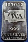 A Washington State Art Bar-1/2 Troy oz. .999 Fine Silver