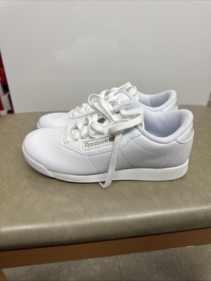 Reebok Classic Princess White Leather Sneakers Size 6.5 Casual Walking Shoes