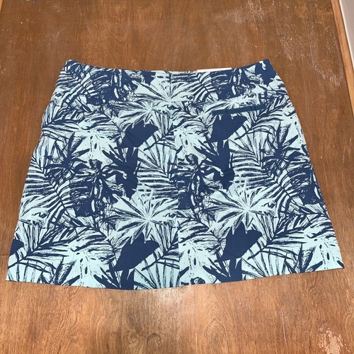 Lady Hogan Tropical Blue Palm Golf Skort Easy Shaper NWT Size XXL HydroDri Fabri - Picture 3 of 6
