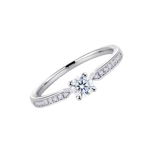 Vintage White Gold Round Cut And Diamond Ring Wedding Engagement Ring Size N-S - Picture 3 of 4