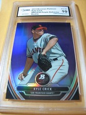 KYLE CRICK GIANTS 2013 BOWMAN PLATINUM PURPLE REFRACTOR ROOKIE RC 44 GRADED 10