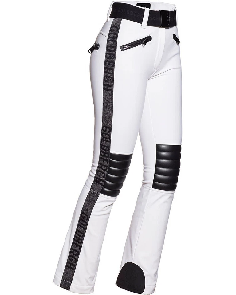 Настоящая овчина женщин белый и черный стильный дизайнер роскошь кожаные брюки WLP5a - Изображение 4 из 4