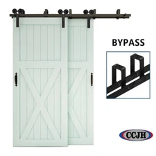 4-16FT Sliding Barn Wood Door Hardware Y Shape Kit For Single/Double/Bypass Door