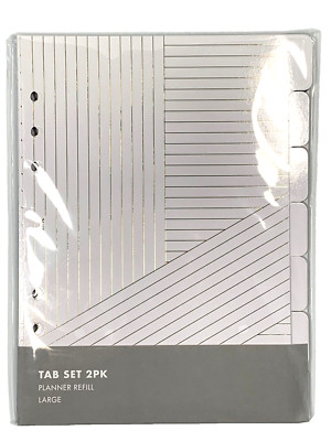 Kikki K Tab Set A5 Large Planner Refill 2 Pack Essentials White Gold BRAND NEW