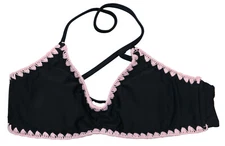 Hula Honey Embroidered Shell Stitch Edge Juniors Bralette Bikini Top XS NWT