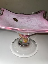 Vintage Murano Cranberry Pink Art Glass Star-Shaped Centerpiece Bowl — listing 6