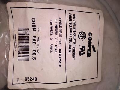 COOPER CHDDN-EAE-D0.5 5 POLE MALE-IN-LINE/FEMALE 300V 1'8'' LONG 3AMPS