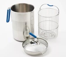 Kuhn Rikon 11-Cup Stainless Steel 4th Burner Pot NEW QVC K54454 BLUE