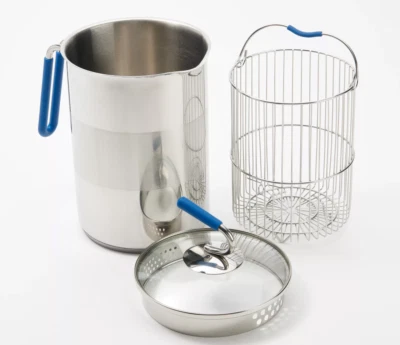 Kuhn Rikon 11-Cup Stainless Steel 4th Burner Pot NEW QVC K54454 BLUE