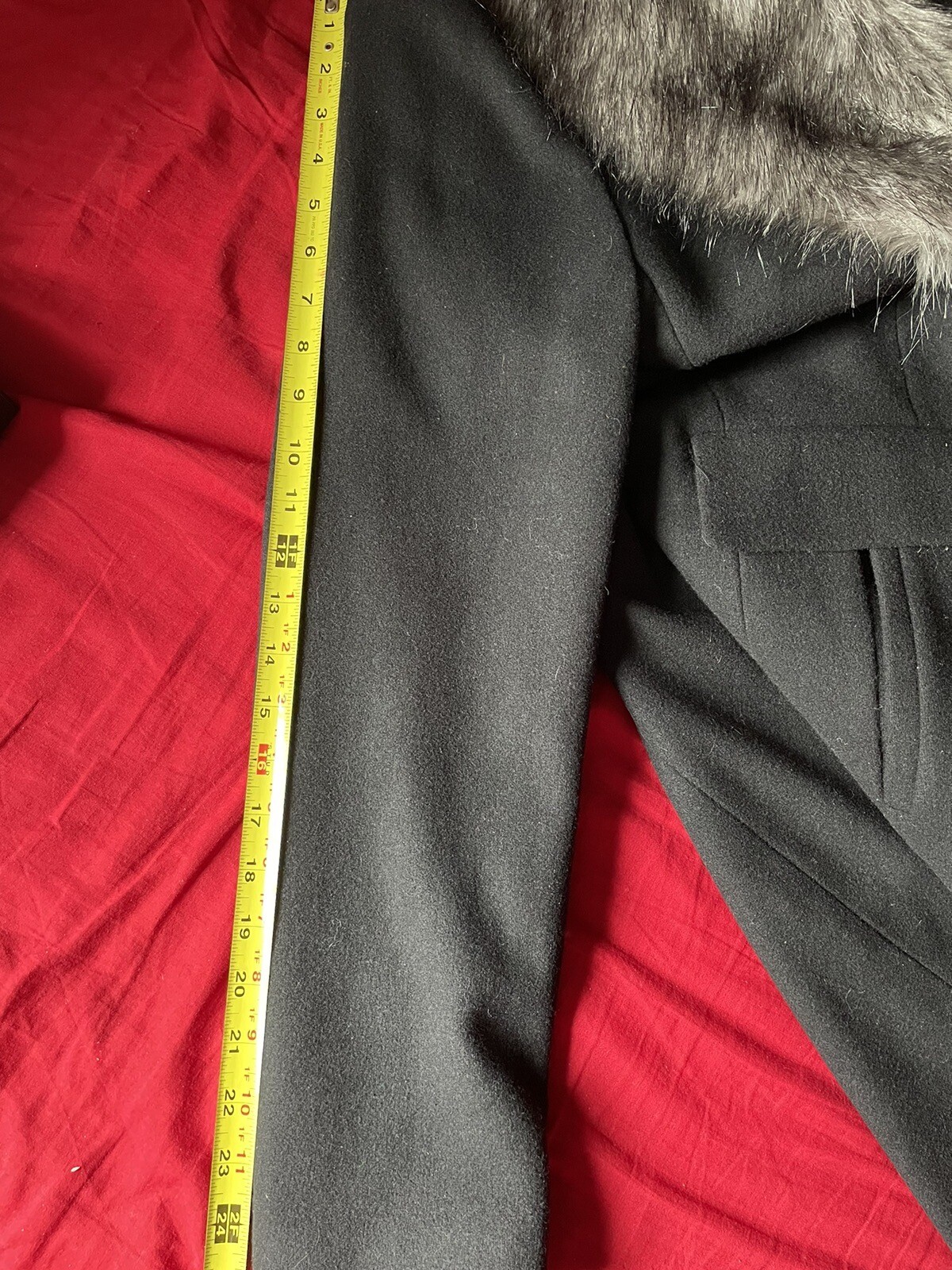 INTL Details Women’s Black Faux Fur Coat eBay