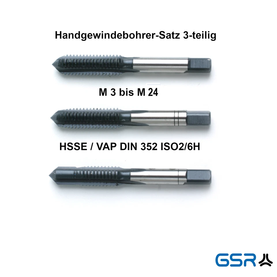 GSR Gewindebohrer Handgewindebohrer-Satz Gewindeschneider M1 - M36 zur Auswahl - Bild 4 von 4