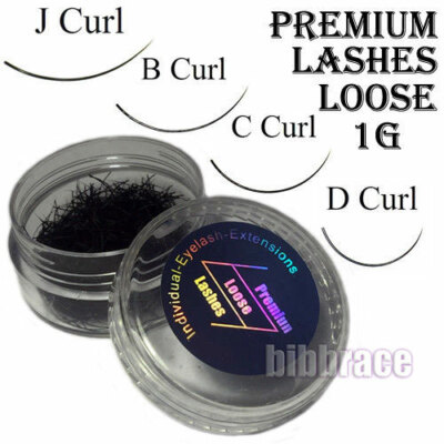 SEMIPERMANENTE INDIVIDUELLE WIMPERNVERLÄNGERUNG A J B C D CURL 1G NON FAN CLUSTER 
