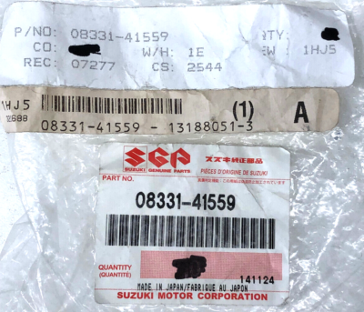 ん Suzuki OEM NOS Original Genuine Motorcycle P/N 08331-41559 Vintage