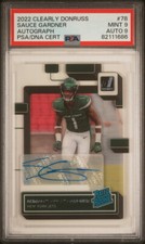 AHMAD SAUCE GARDNER 2022 CLEARLY DONRUSS AUTOGRAPH RC PSA 9 AUTO 9 POP 4 JETS
