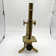 Vintage Brass Zeiss Microscope with Mirror - Tilts - Baker London