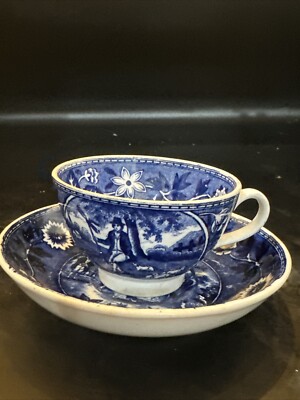 societe ceramique maastricht Dutch Blue And White Cup And Saucer