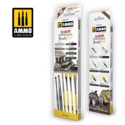 AMMO by Mig Jimenez Extreme Weathering Diorama Brush Set (6pcs)