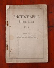 KODAK LTD 1916 PRODUCT CATALOG, APPEARS TO BE BRITISH READ /cks/215091
