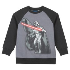 Boys' Disney Star Wars Darth Vader Charcoal Black Long-Sleeve Shirt, Small S
