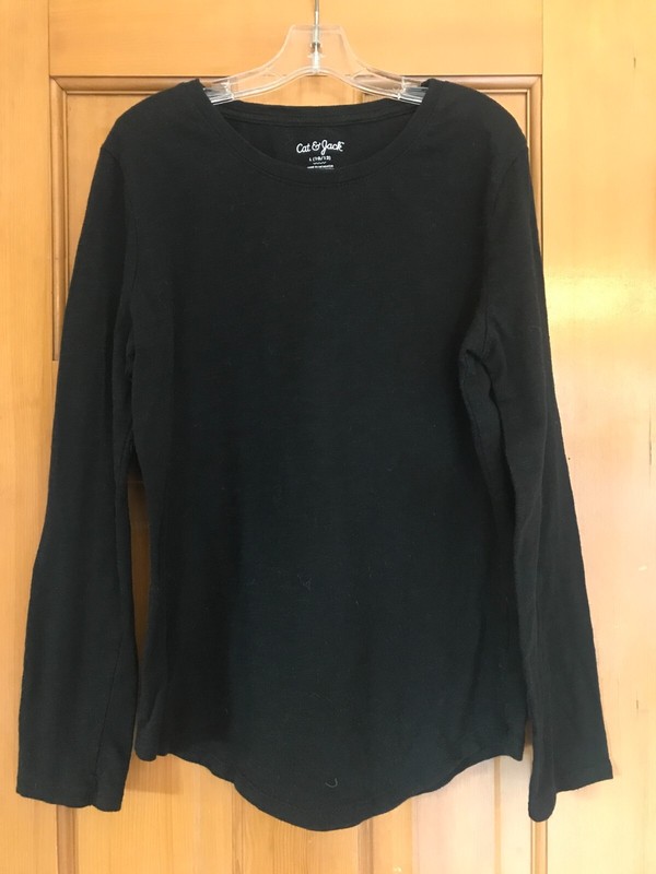 EUC Girls' Cat & Jack Size 10-12 Large Black Long Sleeve Shirt
