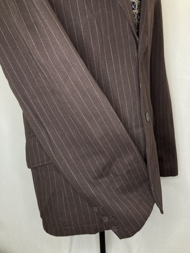 Calvin Klein Mens Sport Coat Blazer Suit Jacket 40R 44" M Brown Surgeon Cuffs - Picture 6 of 15