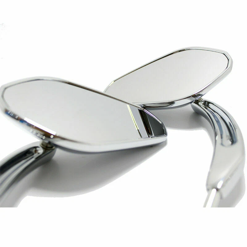 Par de espejos retrovisores cromados para motocicleta Harley Davidson Dyna Wide Glide FatBob AKMO Foto 2 de 4