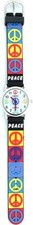 NEW GENEVA 3D BRIGHT BLACK MULTI PEACE LOGO SIGN SILICONE BAND KID'S WATCH