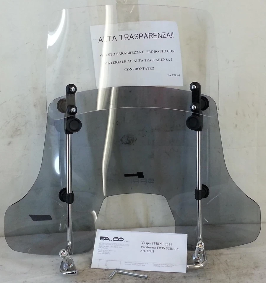 Faco Art.22811 Parabrezza Twin-Screen per Piaggio Vespa Sprint anno 2016 - Immagine 3 di 4