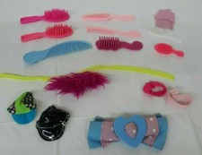 Vintage Lot of 15 of DOLL Hair Accessories in Various Sizes BRUSHES, Hats, Combs