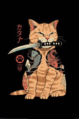 Poster VINCENT TRINIDAD - Catana - Cat With Knife 61x91,5cm NEU 59645