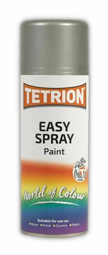 Tetrion Easy Spray Paint 400ml Silver Chrome All Purpose Interior Exterior Use - Picture 3 of 3