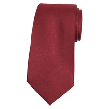 JOS A BANK Mens Burgundy Red Solid Silk Twill LONG Necktie Classic 3.35 Tie XL