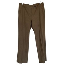 Talbots Signature Boot Houndstooth Pants Womens 12 Trouser Tan Brown Acadamia