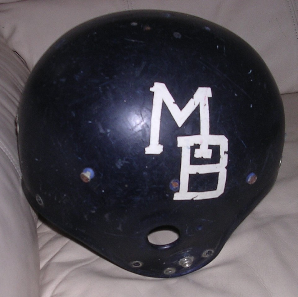 VTG Plastic Black Moses Brown Football Helmet Hat Rawlings 1960s