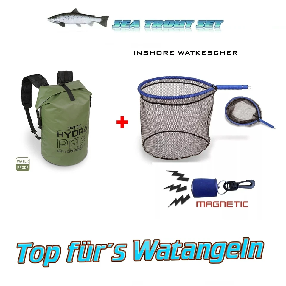 Watkescher Inshore Floating Kescher + Wasserdichter EVA-Rucksack 30Liter