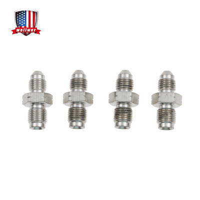 4Pcs 3AN to M10x1.0 Male Metric Stainless Steel Brake Hose Fitting Connector