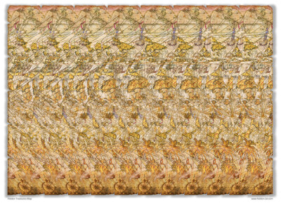 Sailboat Schooner Hidden 3D Stereogram 18''x13'' Poster