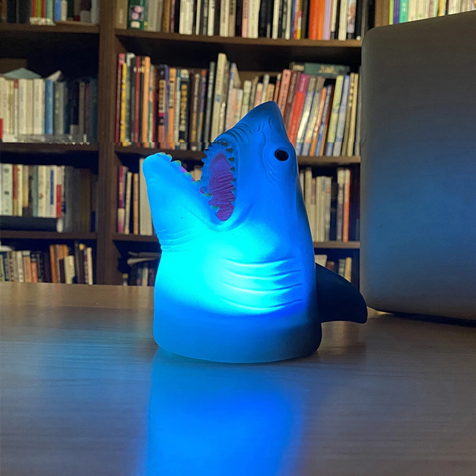 Night Light Shark LED Touch Control Lamp Color Changing Desk Lighting Gift - Image 4 of 4