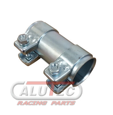 Auspuff Rohrverbinder ID 63,5mm verzinkt Muffe Verbinder 2x Auspuffschelle 68,5