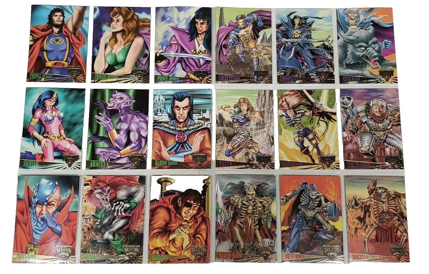 Juegos de tarjetas de colección coleccionable Fleer Terror