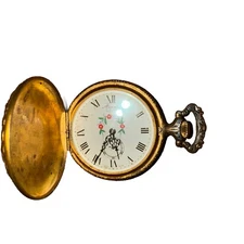 Working Vintage 1950's Arnex 17 Jewel Incabloc Swiss Pocket Watch~Deer Hunter