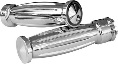 Accutronix Diamond Grips Chrome Cable Throttle #GR100-IC Harley Davidson