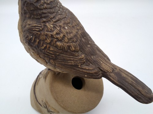 Vintage 70s Poole Pottery Stoneware Wren Perched On A Flower Pot. Bird Figurine. - Picture 7 of 8