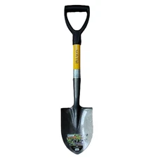 27" Round Transfer Shovel with Durable 50Mn Steel Blade, Fiberglass Handle & ...
