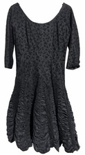 ANNA SUI Black Sheer Mesh Ruffle Dress Women s Size 8