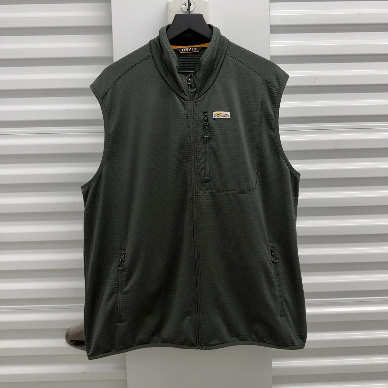 Orvis Vest Mens XL Green Trout Fishing￼ Performance Full Zip Pockets Lined
