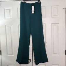 Zara Women's Dark Green Wide Leg Pant Size M